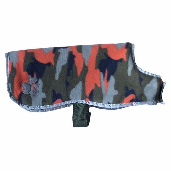 2-1 REVERSIBLE Dog Coat Orange Olive Camo L EUC - Picture 4 of 13